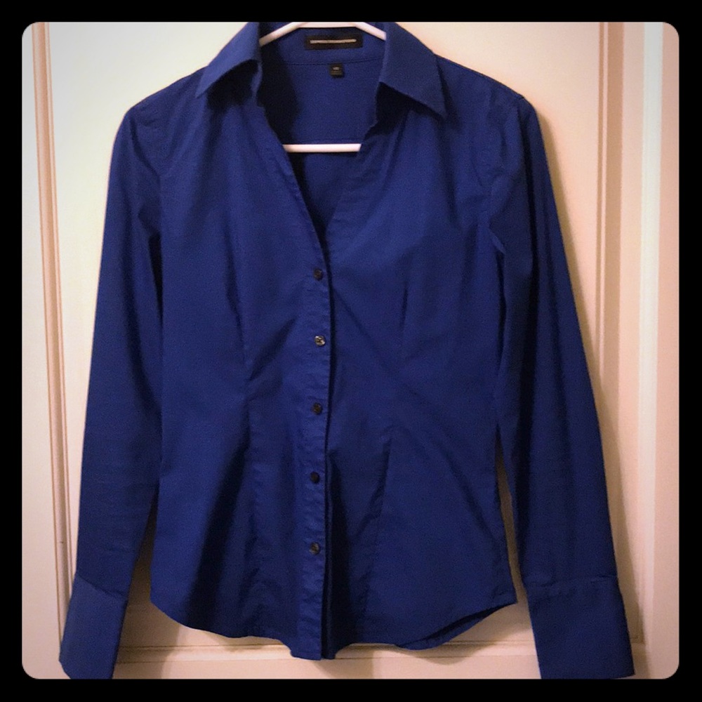 Express royal blue button down shirt